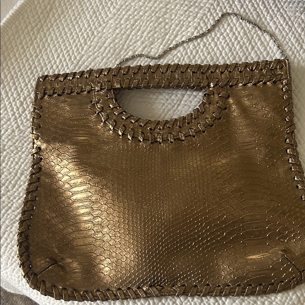Gold Textured Women's Bag